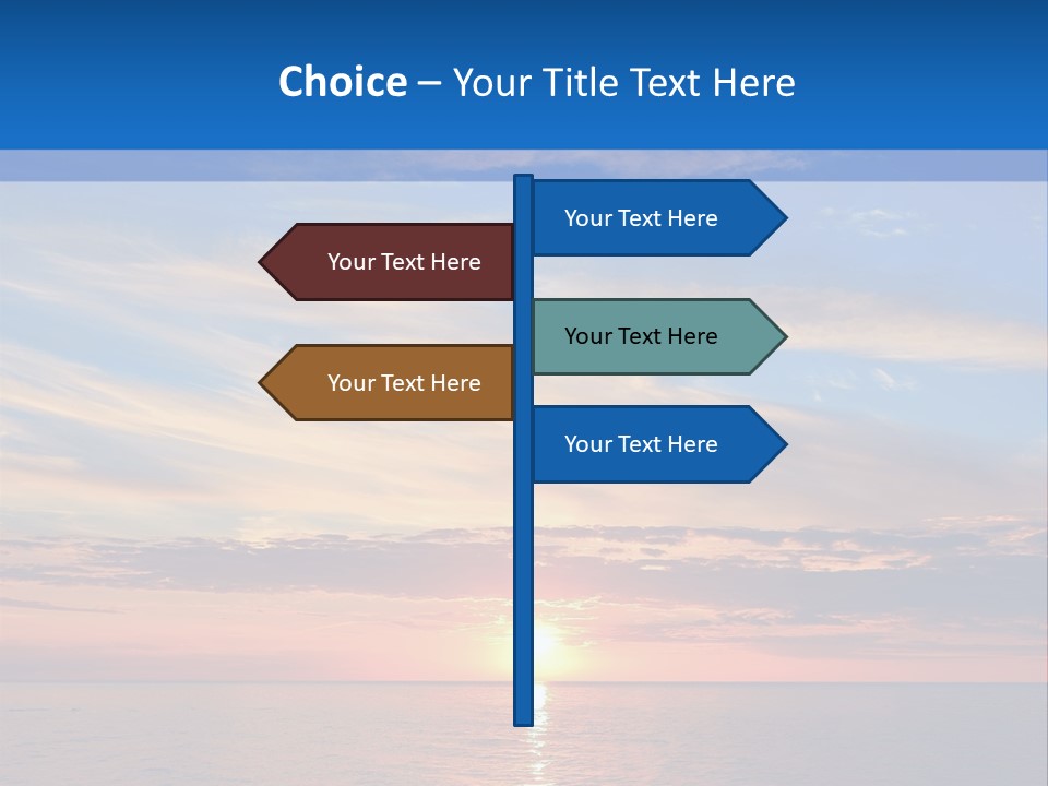 The Sun Is Setting Over The Ocean Powerpoint Template PowerPoint Template