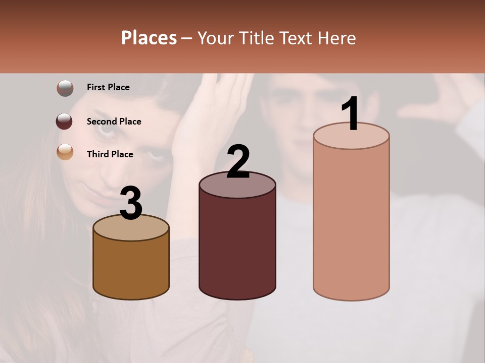 A Woman Holding A Sign With A Man Behind Her PowerPoint Template