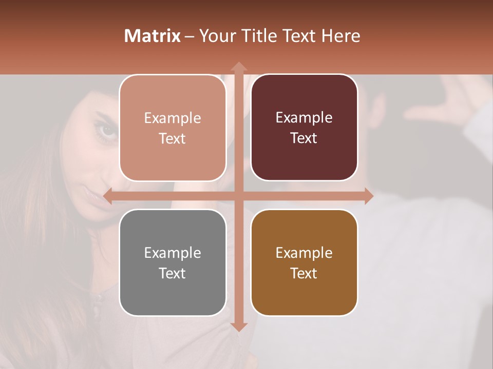 A Woman Holding A Sign With A Man Behind Her PowerPoint Template