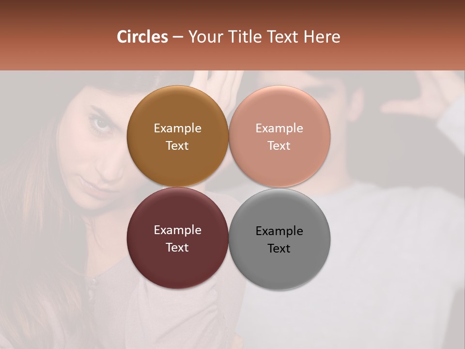 A Woman Holding A Sign With A Man Behind Her PowerPoint Template