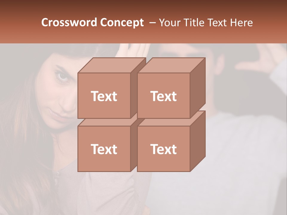 A Woman Holding A Sign With A Man Behind Her PowerPoint Template