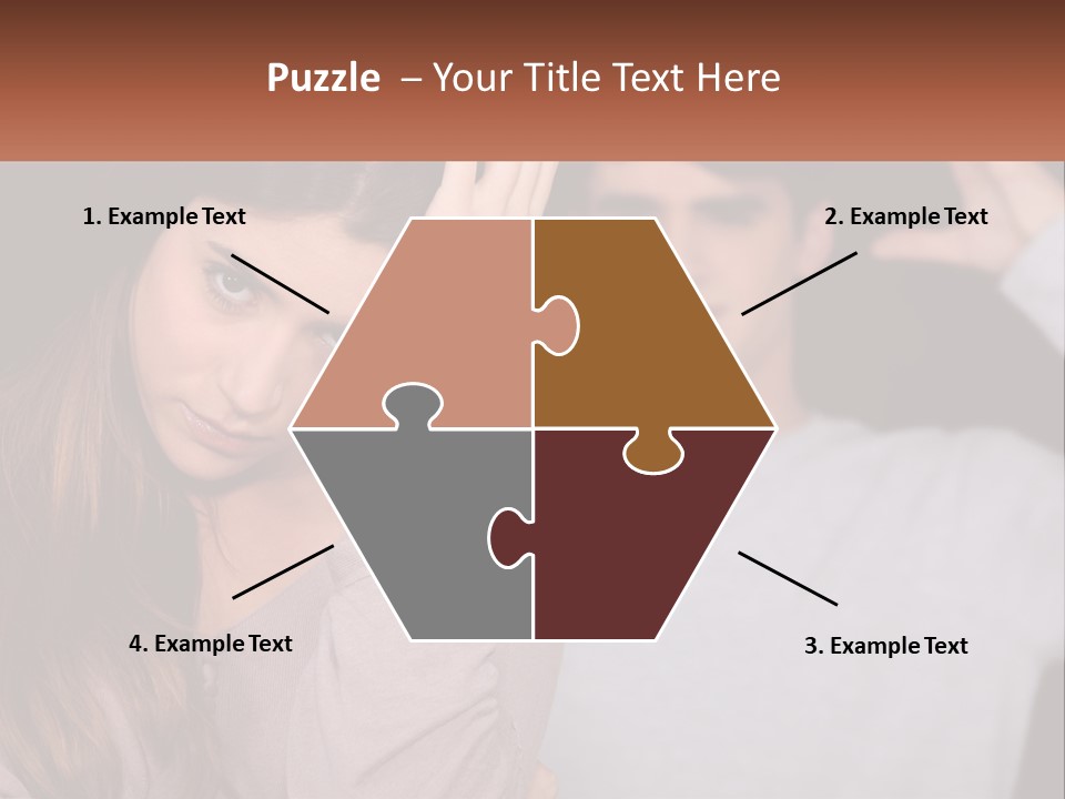 A Woman Holding A Sign With A Man Behind Her PowerPoint Template