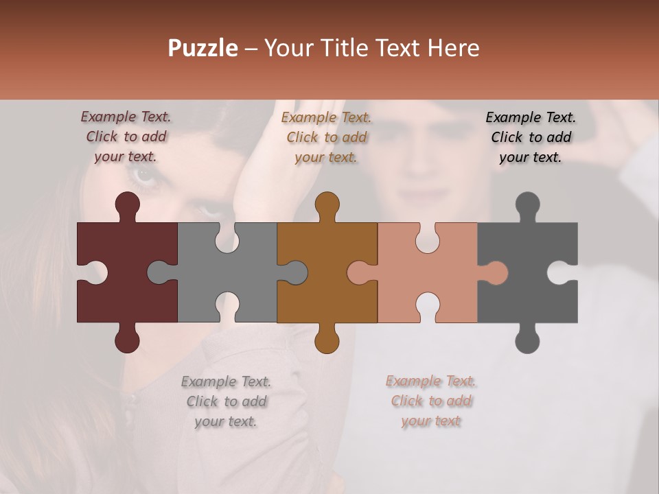 A Woman Holding A Sign With A Man Behind Her PowerPoint Template