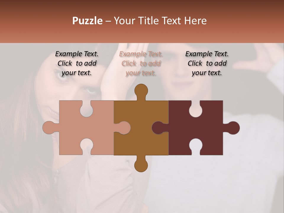 A Woman Holding A Sign With A Man Behind Her PowerPoint Template