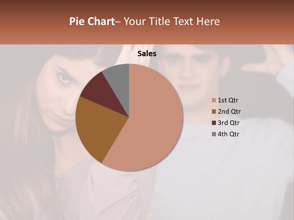 A Woman Holding A Sign With A Man Behind Her PowerPoint Template