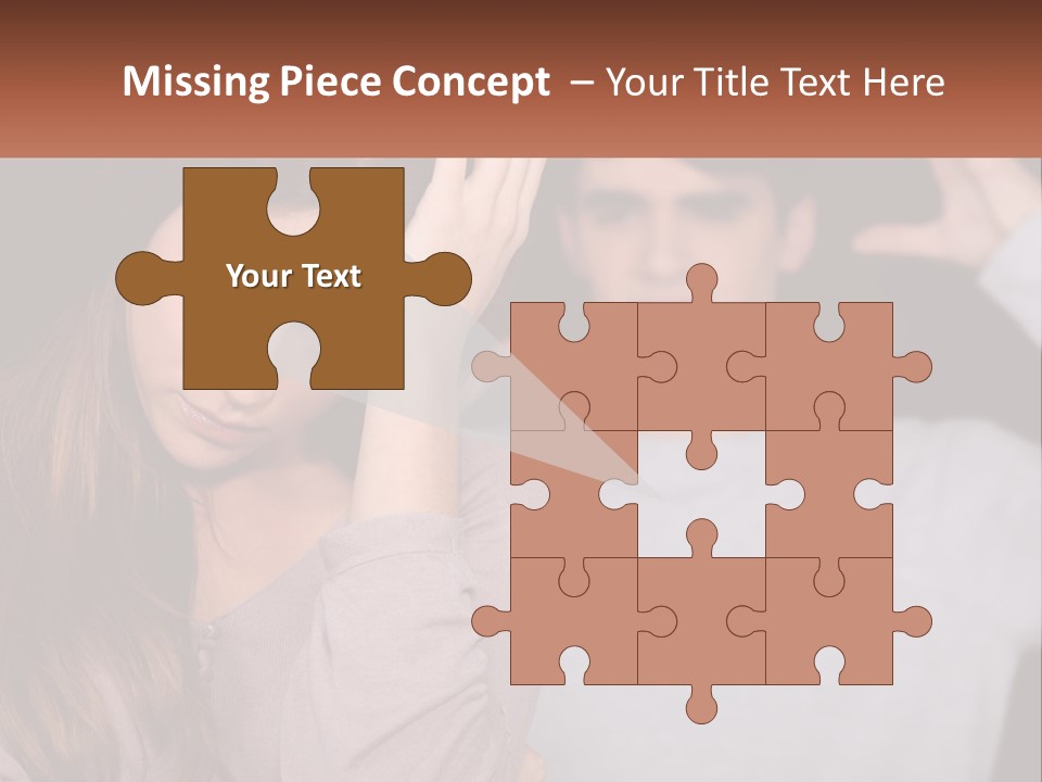 A Woman Holding A Sign With A Man Behind Her PowerPoint Template