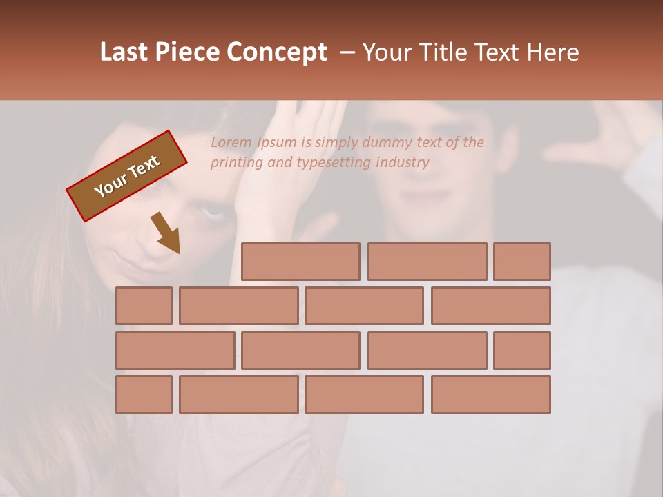 A Woman Holding A Sign With A Man Behind Her PowerPoint Template