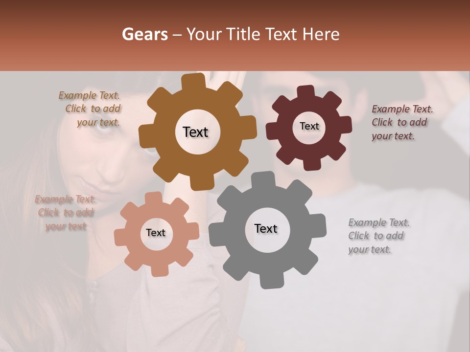 A Woman Holding A Sign With A Man Behind Her PowerPoint Template