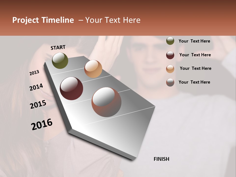 A Woman Holding A Sign With A Man Behind Her PowerPoint Template