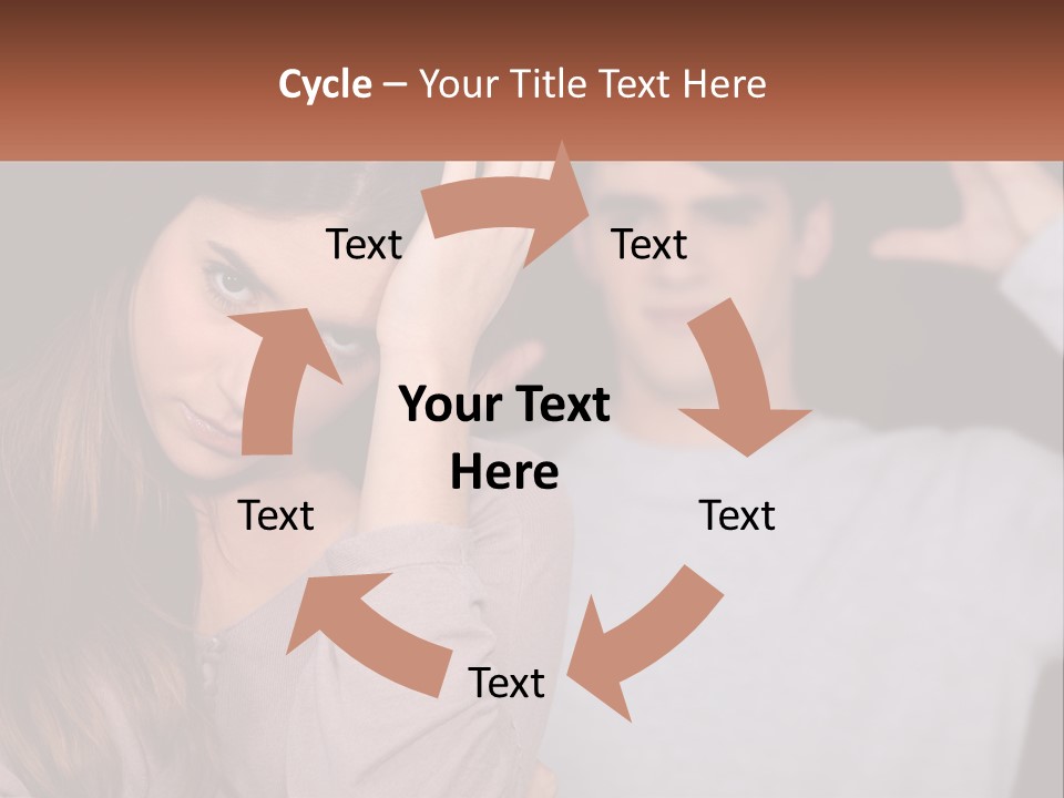 A Woman Holding A Sign With A Man Behind Her PowerPoint Template