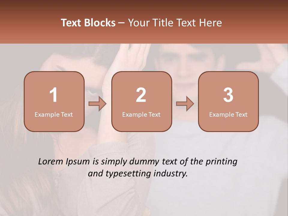 A Woman Holding A Sign With A Man Behind Her PowerPoint Template