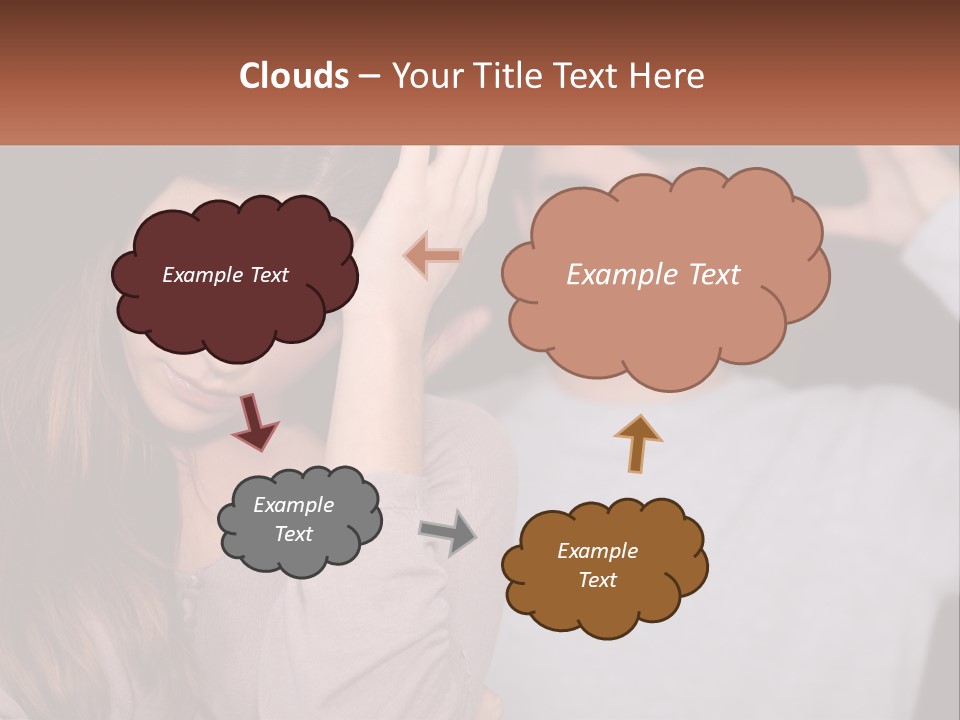 A Woman Holding A Sign With A Man Behind Her PowerPoint Template