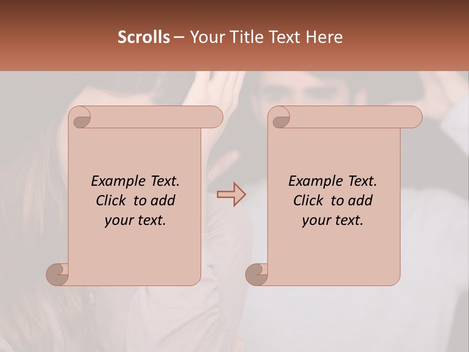 A Woman Holding A Sign With A Man Behind Her PowerPoint Template