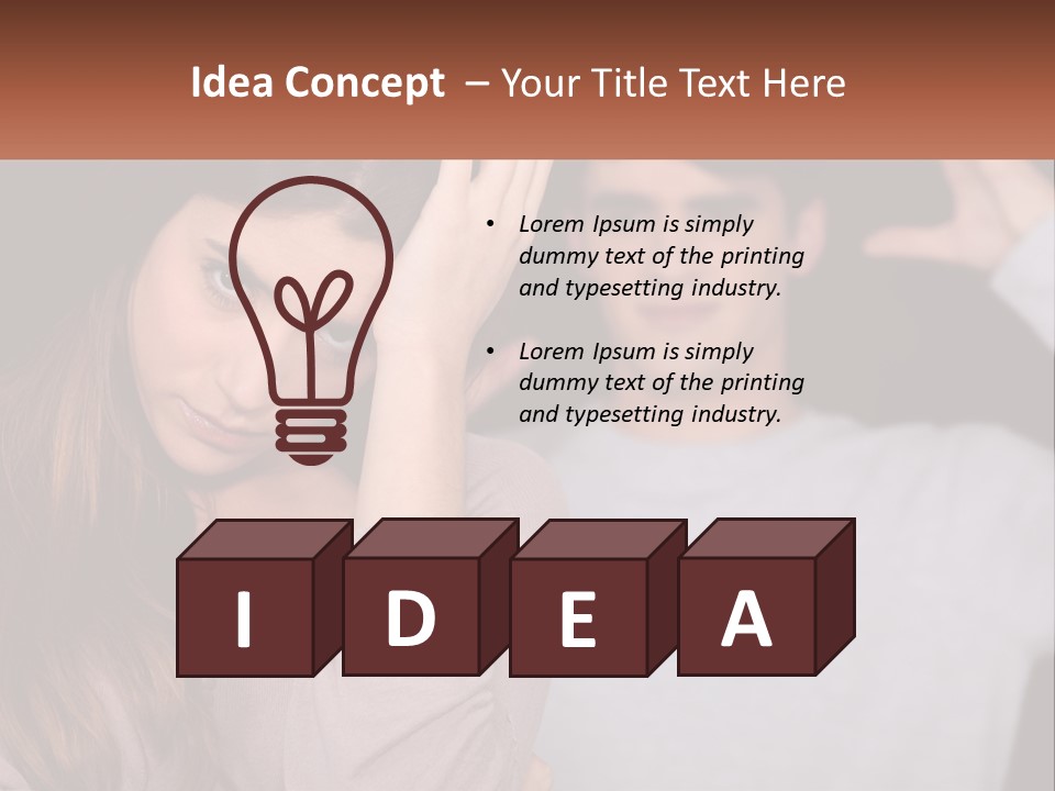 A Woman Holding A Sign With A Man Behind Her PowerPoint Template