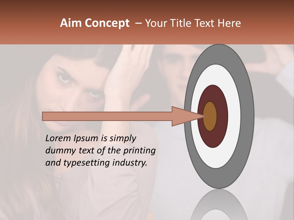 A Woman Holding A Sign With A Man Behind Her PowerPoint Template