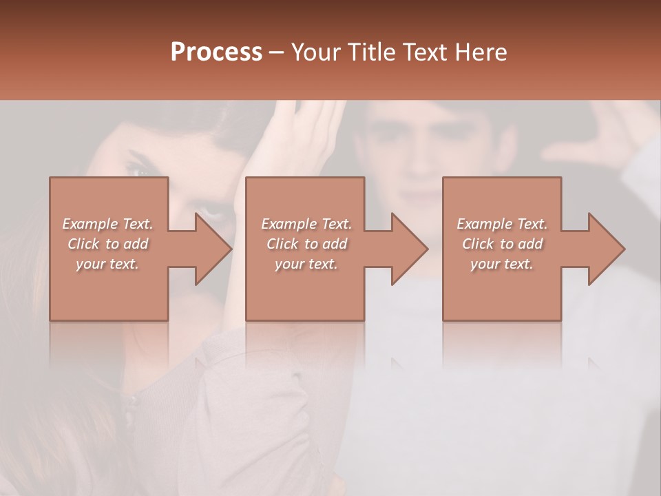 A Woman Holding A Sign With A Man Behind Her PowerPoint Template