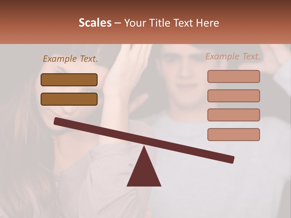 A Woman Holding A Sign With A Man Behind Her PowerPoint Template