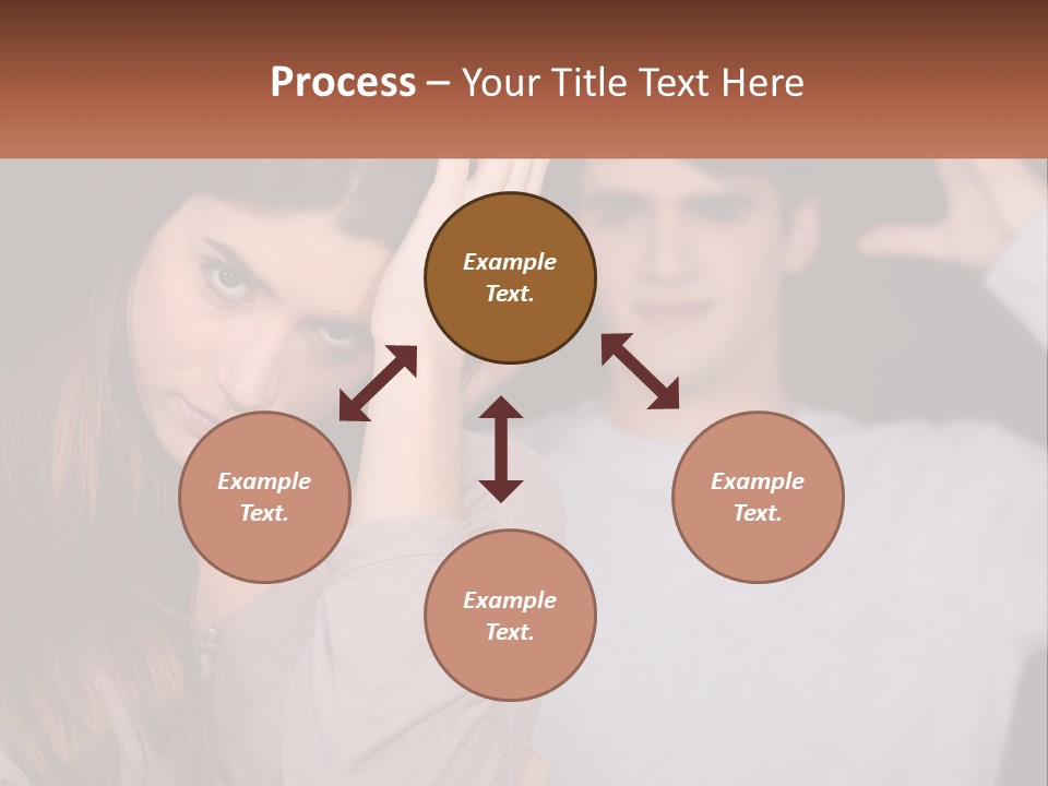 A Woman Holding A Sign With A Man Behind Her PowerPoint Template