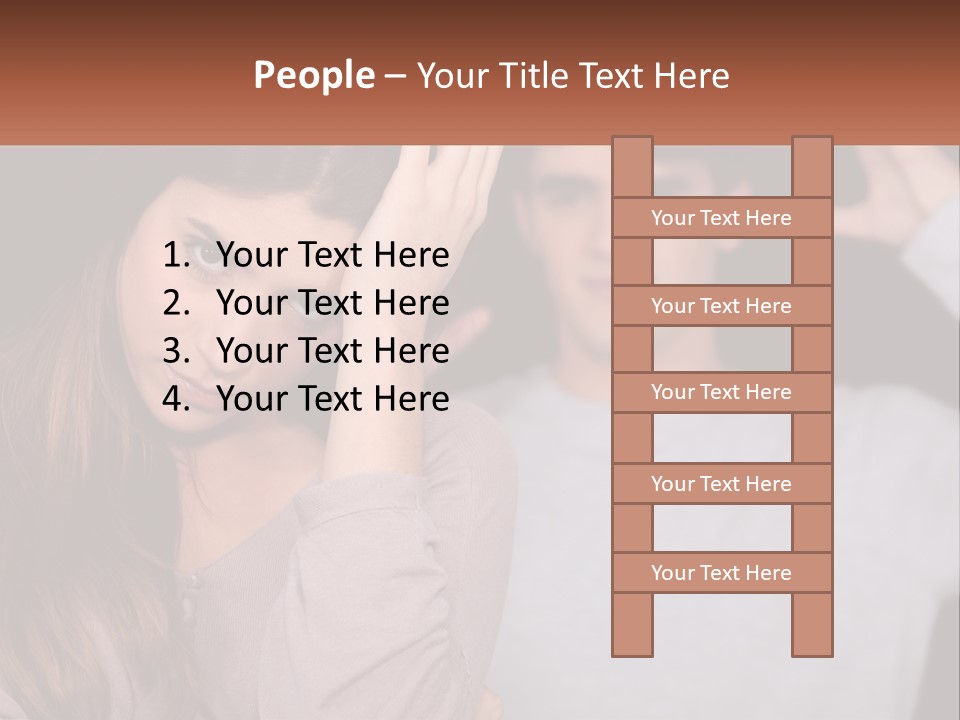 A Woman Holding A Sign With A Man Behind Her PowerPoint Template