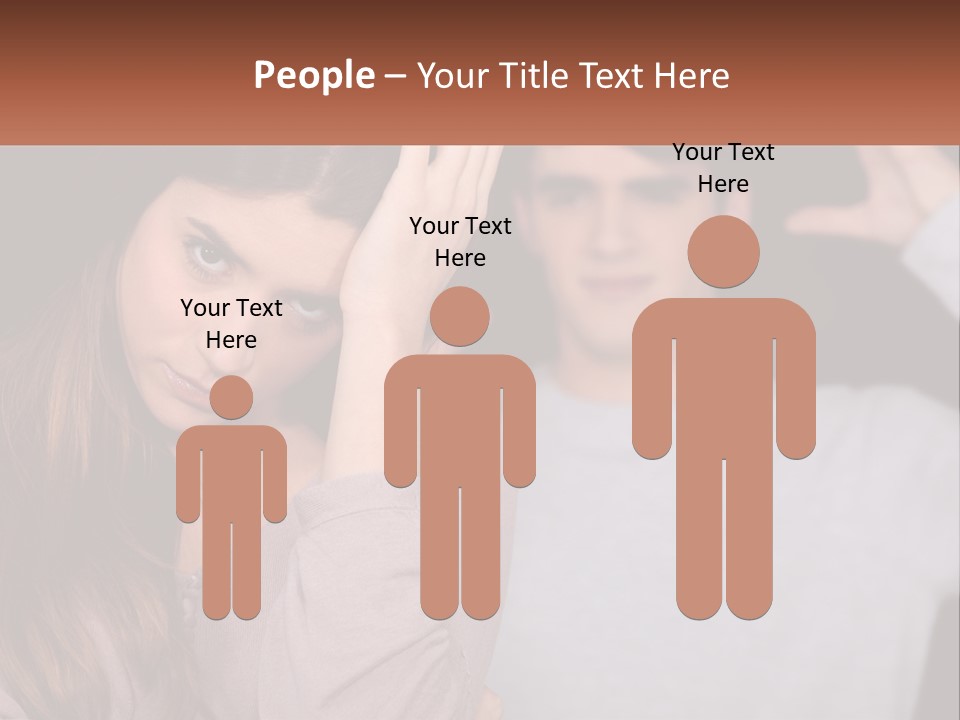 A Woman Holding A Sign With A Man Behind Her PowerPoint Template