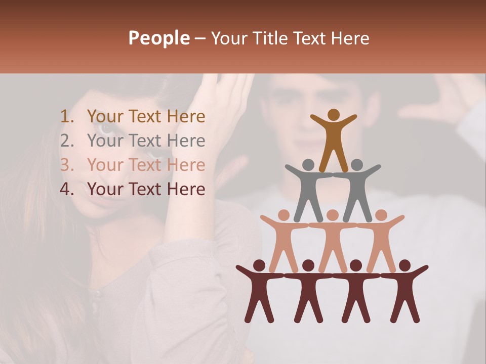 A Woman Holding A Sign With A Man Behind Her PowerPoint Template