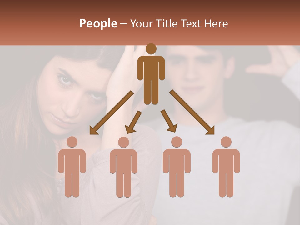 A Woman Holding A Sign With A Man Behind Her PowerPoint Template