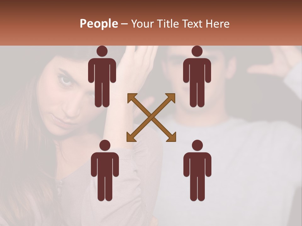 A Woman Holding A Sign With A Man Behind Her PowerPoint Template