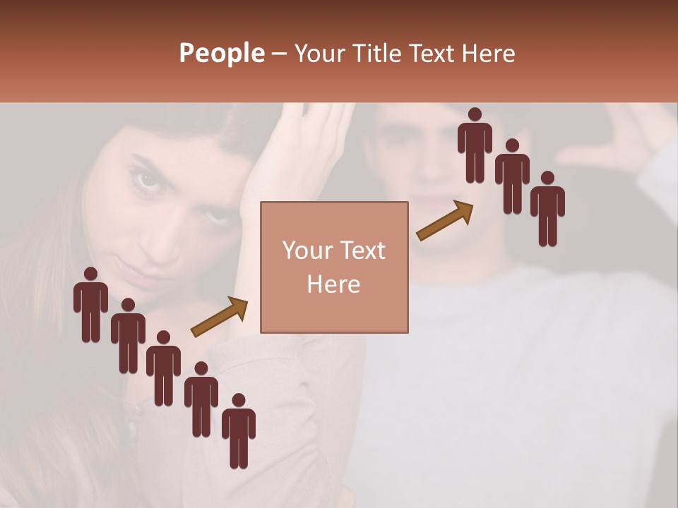 A Woman Holding A Sign With A Man Behind Her PowerPoint Template