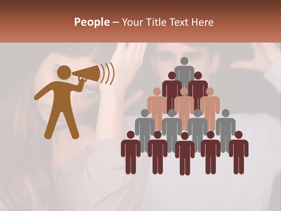 A Woman Holding A Sign With A Man Behind Her PowerPoint Template