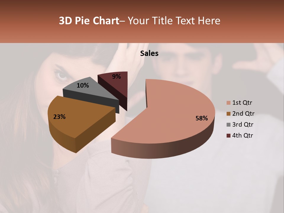 A Woman Holding A Sign With A Man Behind Her PowerPoint Template
