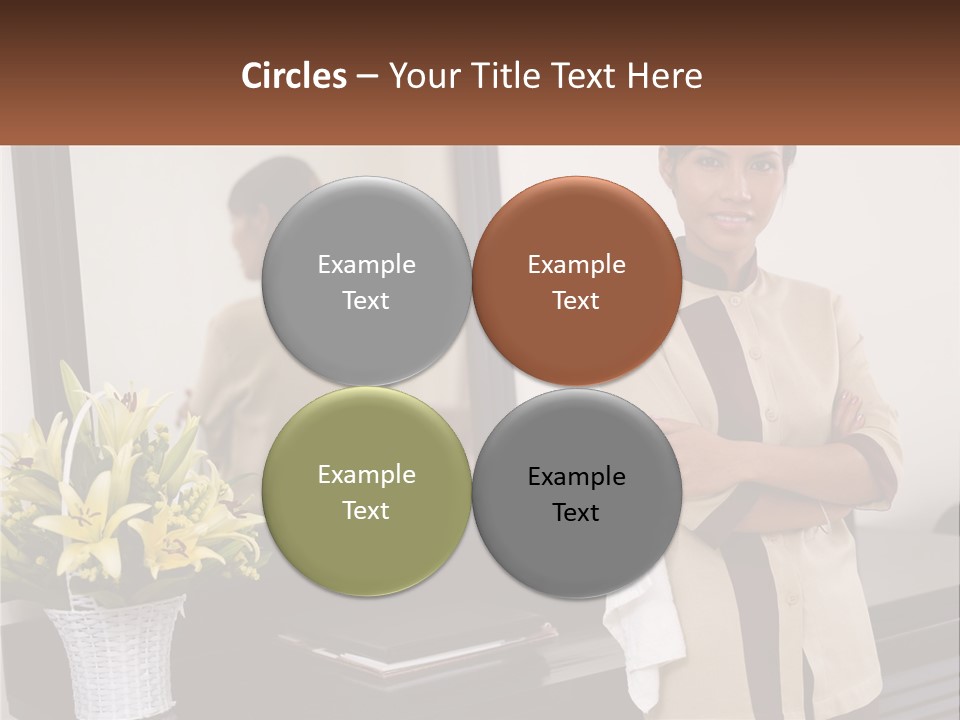 A Woman Standing In Front Of A Mirror With Her Arms Crossed PowerPoint Template