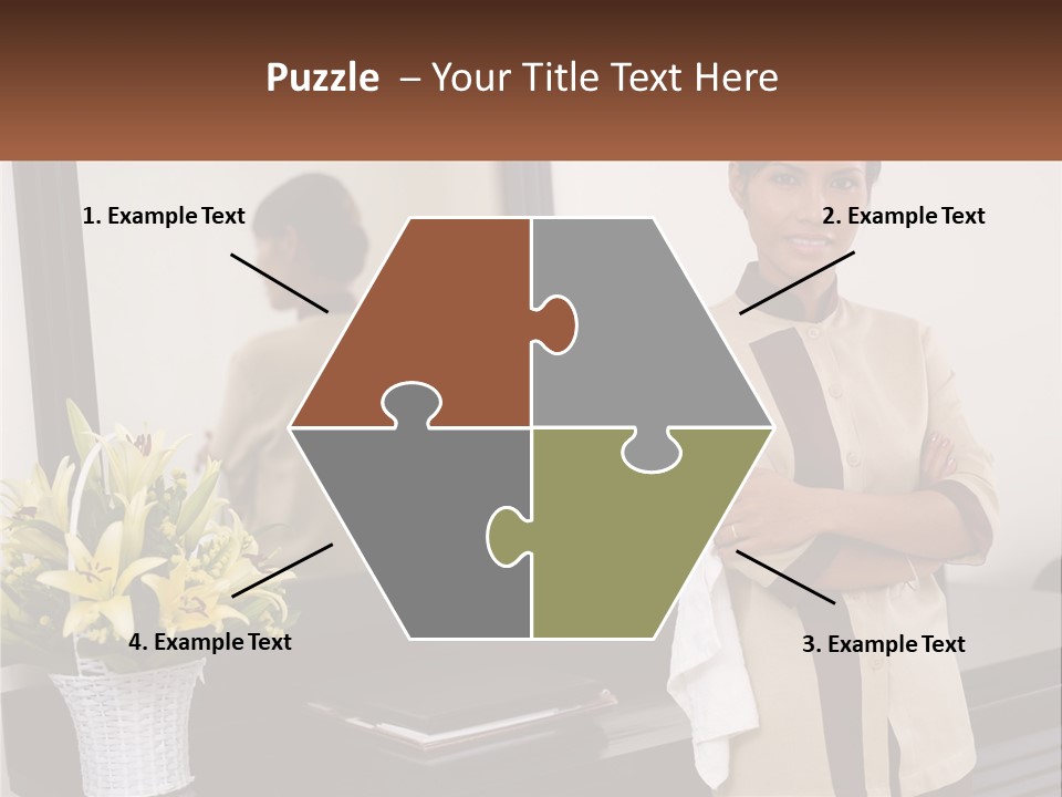 A Woman Standing In Front Of A Mirror With Her Arms Crossed PowerPoint Template