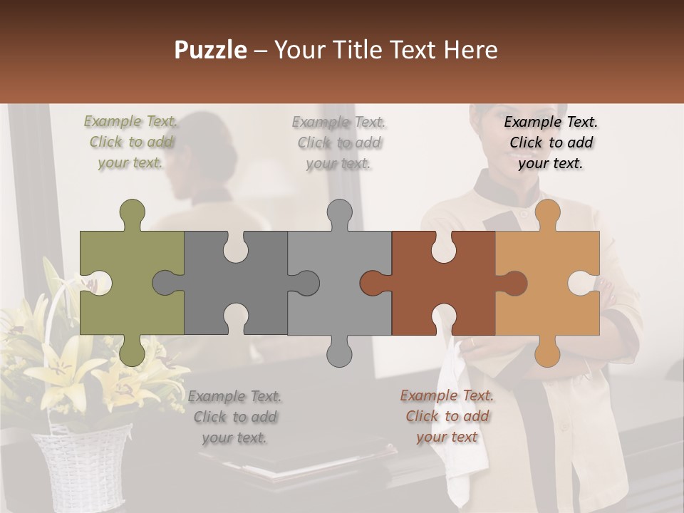 A Woman Standing In Front Of A Mirror With Her Arms Crossed PowerPoint Template