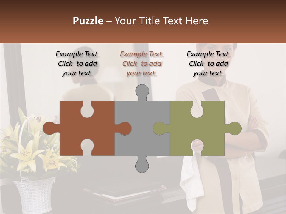 A Woman Standing In Front Of A Mirror With Her Arms Crossed PowerPoint Template