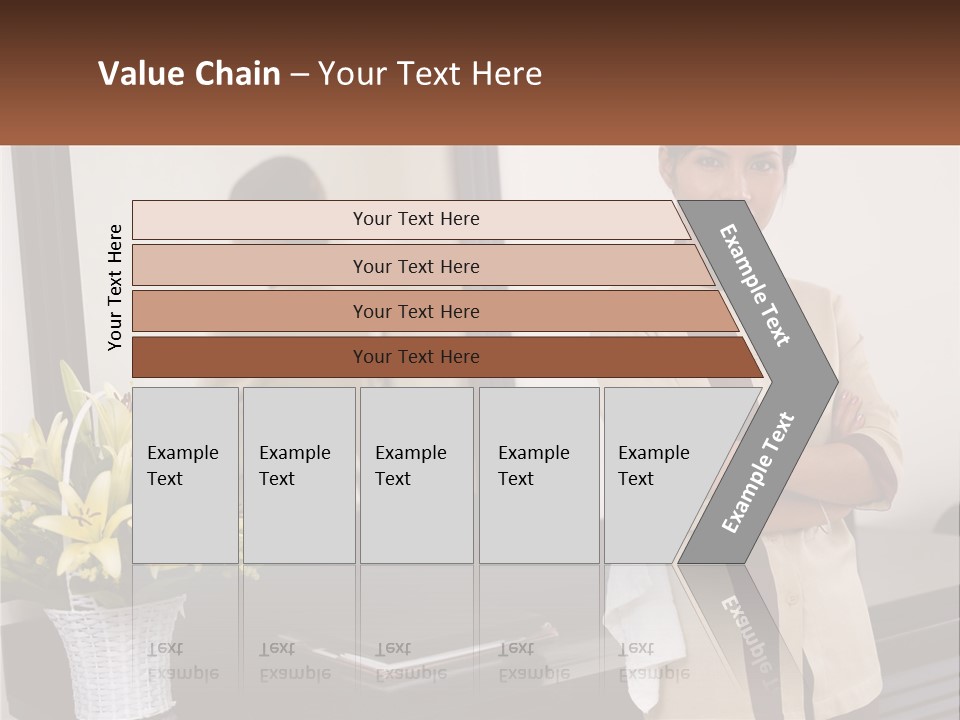 A Woman Standing In Front Of A Mirror With Her Arms Crossed PowerPoint Template