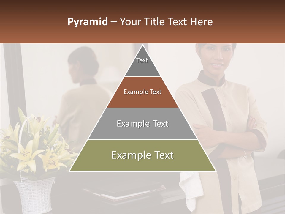 A Woman Standing In Front Of A Mirror With Her Arms Crossed PowerPoint Template