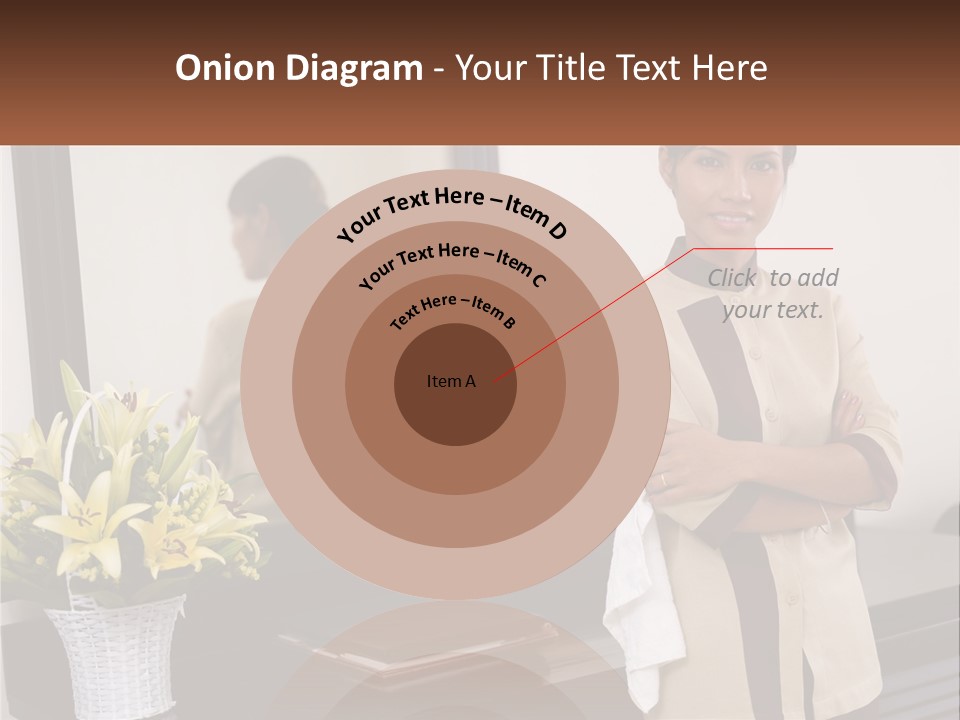 A Woman Standing In Front Of A Mirror With Her Arms Crossed PowerPoint Template