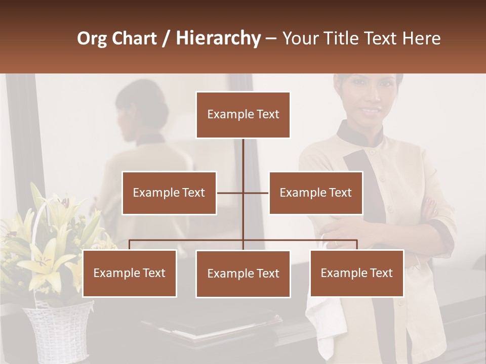 A Woman Standing In Front Of A Mirror With Her Arms Crossed PowerPoint Template
