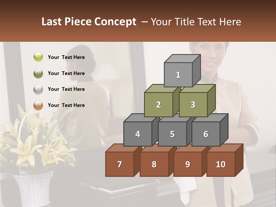 A Woman Standing In Front Of A Mirror With Her Arms Crossed PowerPoint Template