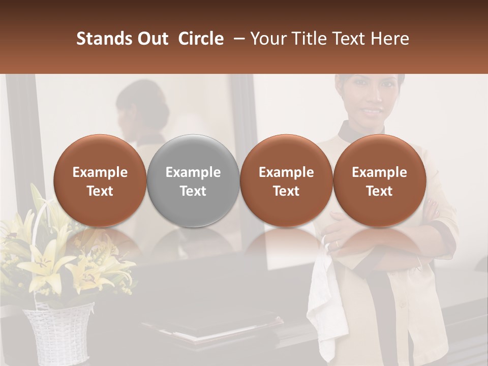 A Woman Standing In Front Of A Mirror With Her Arms Crossed PowerPoint Template