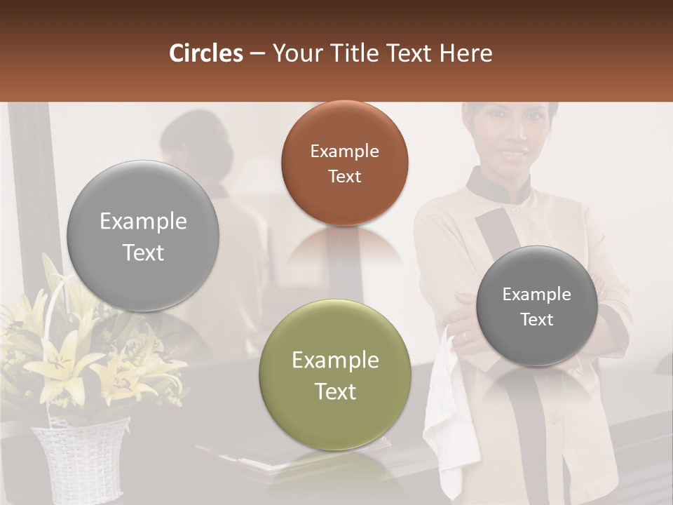 A Woman Standing In Front Of A Mirror With Her Arms Crossed PowerPoint Template