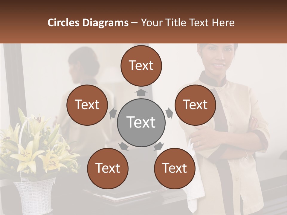 A Woman Standing In Front Of A Mirror With Her Arms Crossed PowerPoint Template