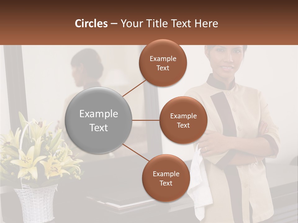 A Woman Standing In Front Of A Mirror With Her Arms Crossed PowerPoint Template