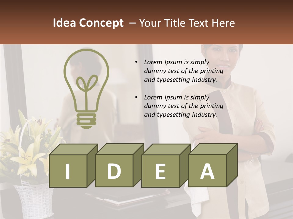 A Woman Standing In Front Of A Mirror With Her Arms Crossed PowerPoint Template