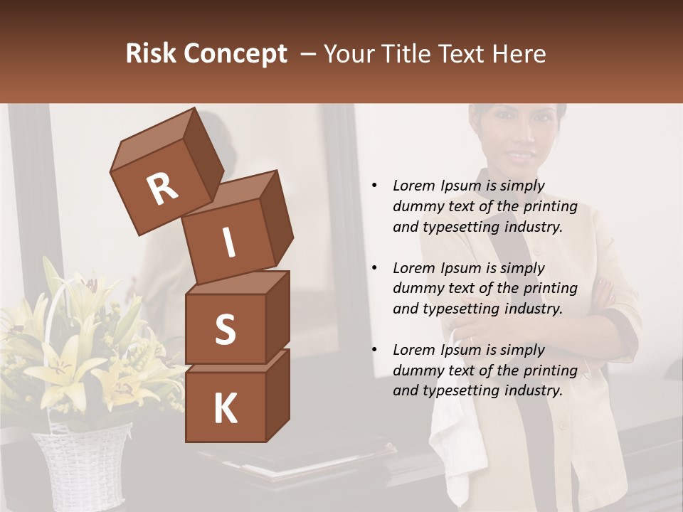 A Woman Standing In Front Of A Mirror With Her Arms Crossed PowerPoint Template