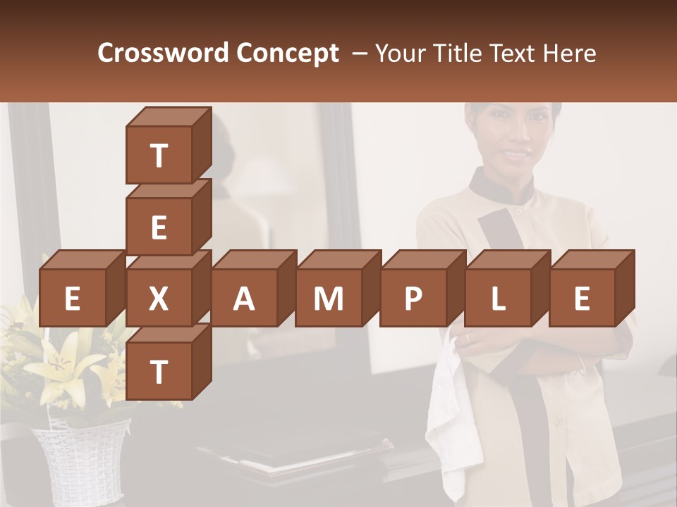 A Woman Standing In Front Of A Mirror With Her Arms Crossed PowerPoint Template