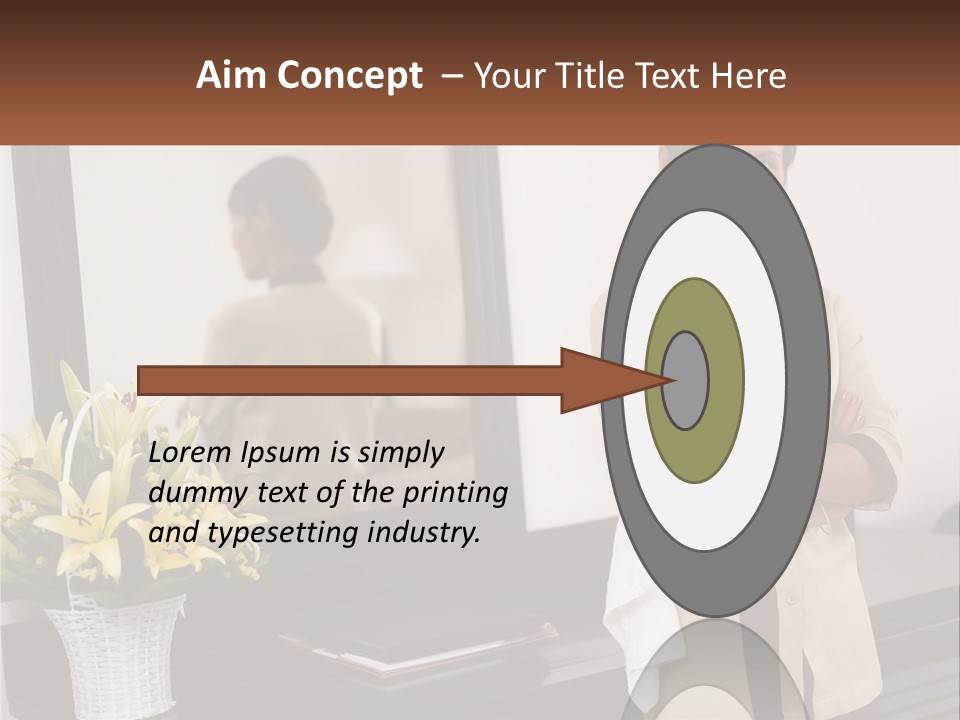 A Woman Standing In Front Of A Mirror With Her Arms Crossed PowerPoint Template