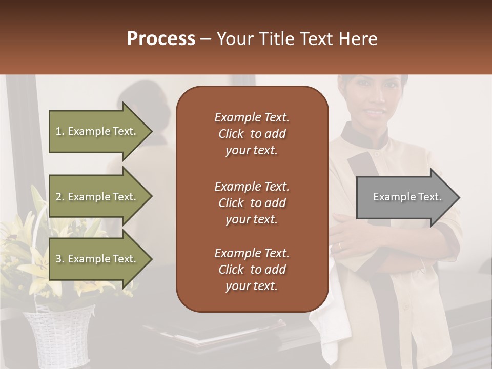 A Woman Standing In Front Of A Mirror With Her Arms Crossed PowerPoint Template