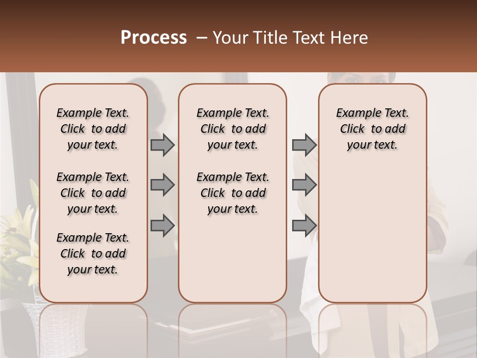 A Woman Standing In Front Of A Mirror With Her Arms Crossed PowerPoint Template