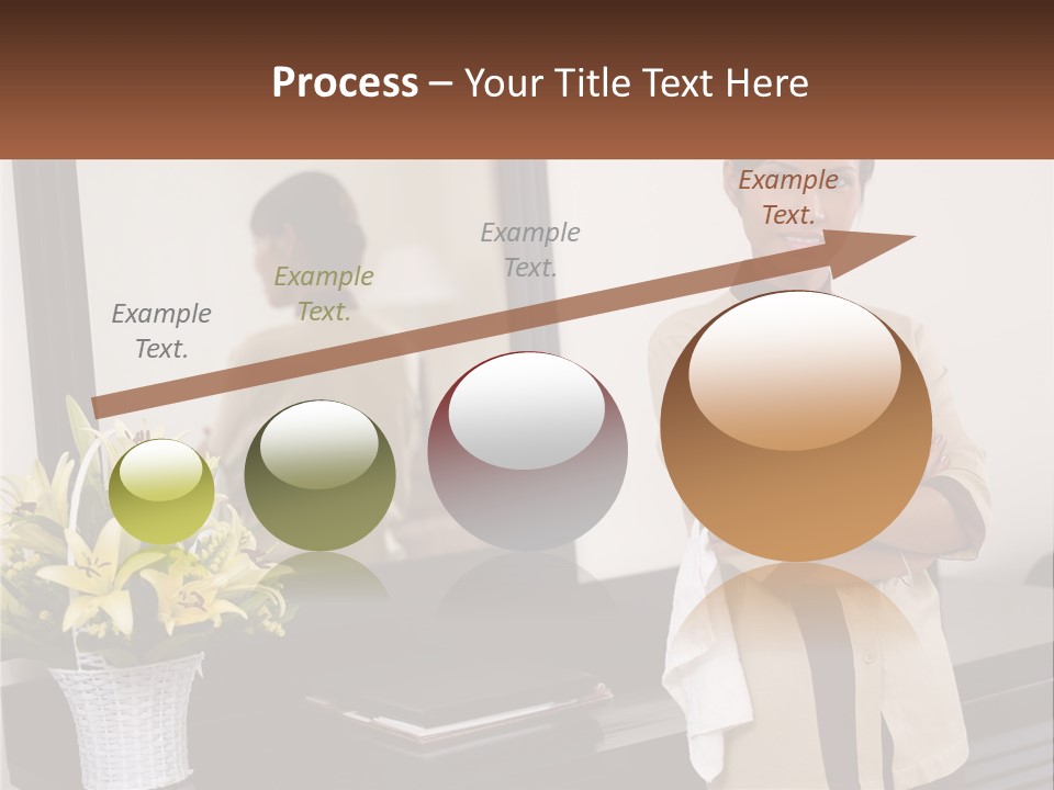 A Woman Standing In Front Of A Mirror With Her Arms Crossed PowerPoint Template